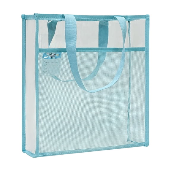 Clear Tote Bag Thickened Pvc Waterproof Double Layer Large Capacity for School Exam Tutoring Daily Use