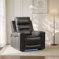 thumbnail image 3 of COLAMY Electric Power Recliner Chair with Triple Motor, Adjustable Power Headrest and Lumbar Support, Heavy Duty Home Theater Seating with LED, USB Type-C Ports, Storage, Black, 3 of 12