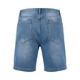 thumbnail image 3 of Men's Baggy Denim Shorts Elastic Waist Stretchy Jean Shorts Wide Leg Relaxed Fit Summer Comfort Jorts, L, 3 of 6