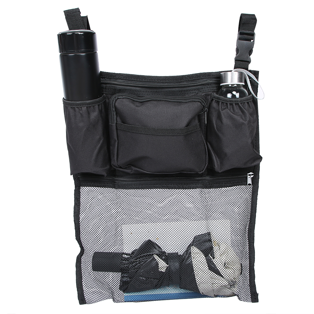 Tebru Wheelchair Storage Bag 600D Oxford Cloth Mobility Aid Bag Black