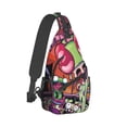 thumbnail image 2 of Invader Zim Sling Bag Crossbody Backpack Chest Bags Diagonally Travel Daypack For Women Men Adults Teen, 2 of 8