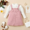 thumbnail image 2 of Sngxgn Toddler Girl's 2 Piece Outfit Bow Front Long Sleeve Tee and Pleated Skirt Set(White,4Y), 2 of 9