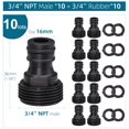 thumbnail image 1 of Garden Hose Black Plastic Shut Off Valve Connector Adapter Female Male Repair Mender Kit with 3/4 Inch Rubber Gasket Tool He Qiyong unisex, 1 of 2