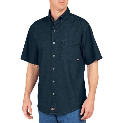 dickies short sleeve denim shirt