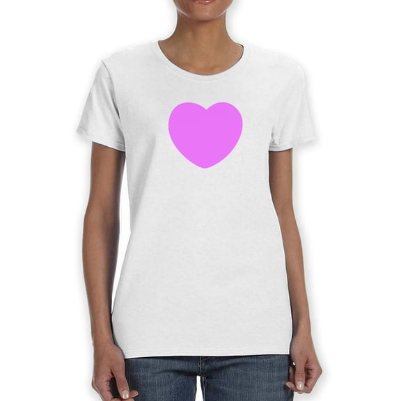 Pink Heart Cool Design Graphic Women White T-Shirt, Female Medium