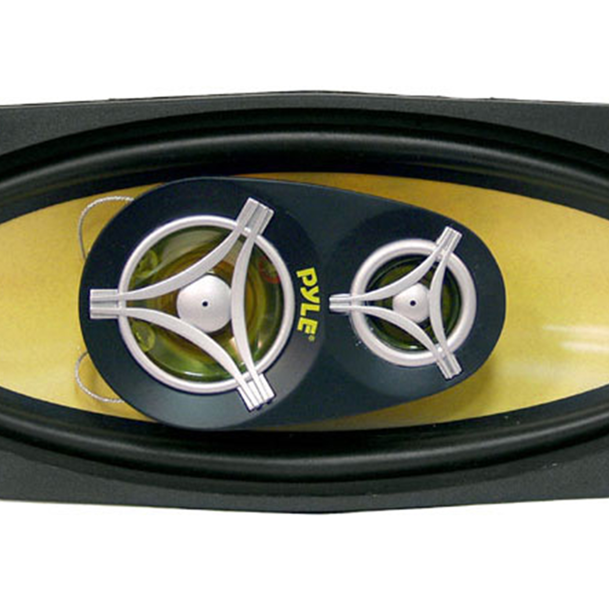 PYLE PLG413 - 4”x 10” Inch Three Way Sound Speaker System - Yellow Poly Cone Pro Loud Range Audio 300 Watt Peak Power Per Pair w/ 4 Ohm Impedance - image 2 of 3