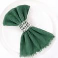 thumbnail image 3 of Ksopiavobs Handmade Cloth Napkins with Fringe Set of 8 Emerald Green Cotton Linen Napkins 18"x18" Rustic Dinner Napkins Bulk for Wedding Party Baby Shower, 3 of 7