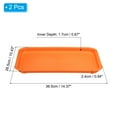 thumbnail image 2 of Uxcell 14x10" Fast Food Tray, 2 Pack Plastic Reusable Multi-Purpose Rectangle Serving Tray Orange, 2 of 5