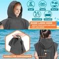 thumbnail image 4 of SUN CUBE Kids Changing Robe Surf Poncho, Kids Beach Towels, Hooded Towel For Toddler Bath Pool, Microfiber Quick Dry Wearable Towel Poncho with Hood, Swim Towel for Boys Girls 3-7 Years, Gray, 4 of 7