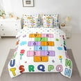 thumbnail image 2 of Manfei Letters Number Theme 7-Piece Twin Bedding Sets,Alphabet Game Bedding Comforter Set,Cute Flower Floral Sheet Sets For Teens,Breathable Home Decor Reversible, 2 of 8