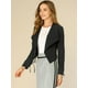 thumbnail image 2 of Chaqueta estilo cárdigan con frente abierto elegante para mujer, chaqueta recortada de oficina de trabajo Negro XS, 2 of 6