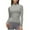 Gray, variant on Posijego Mock Neck Long Sleeve Shirts for Women Plain Basic T-Shirts Slim Spring Trendy Going out Crop Tops Solid Color