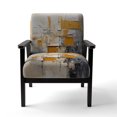 thumbnail image 4 of Designart "modern Assemblage II" Yellow Paint Stroke Upholstered Accent Chair - Modern Arm Chair For Living Room, 4 of 7