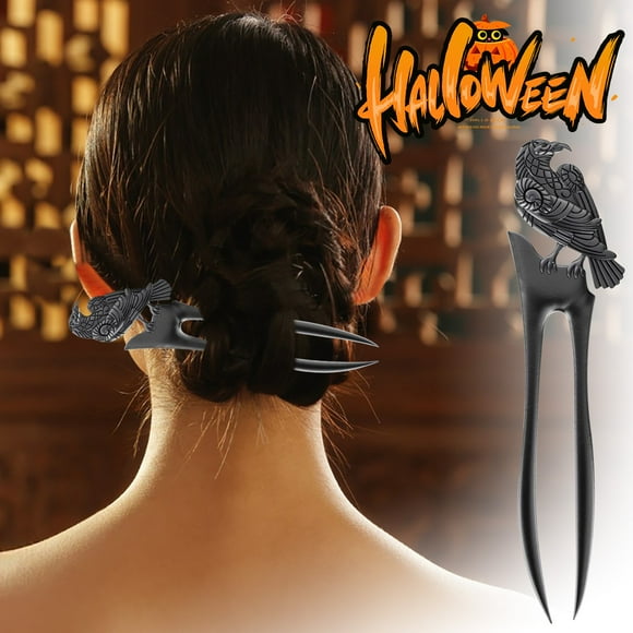 Holiday Deals! Gspmoly Hair Stick, Halloween Crow Shaped Hairpin Halloween Costume Configuration for Fixing Hair Easy to Use Hair Pin