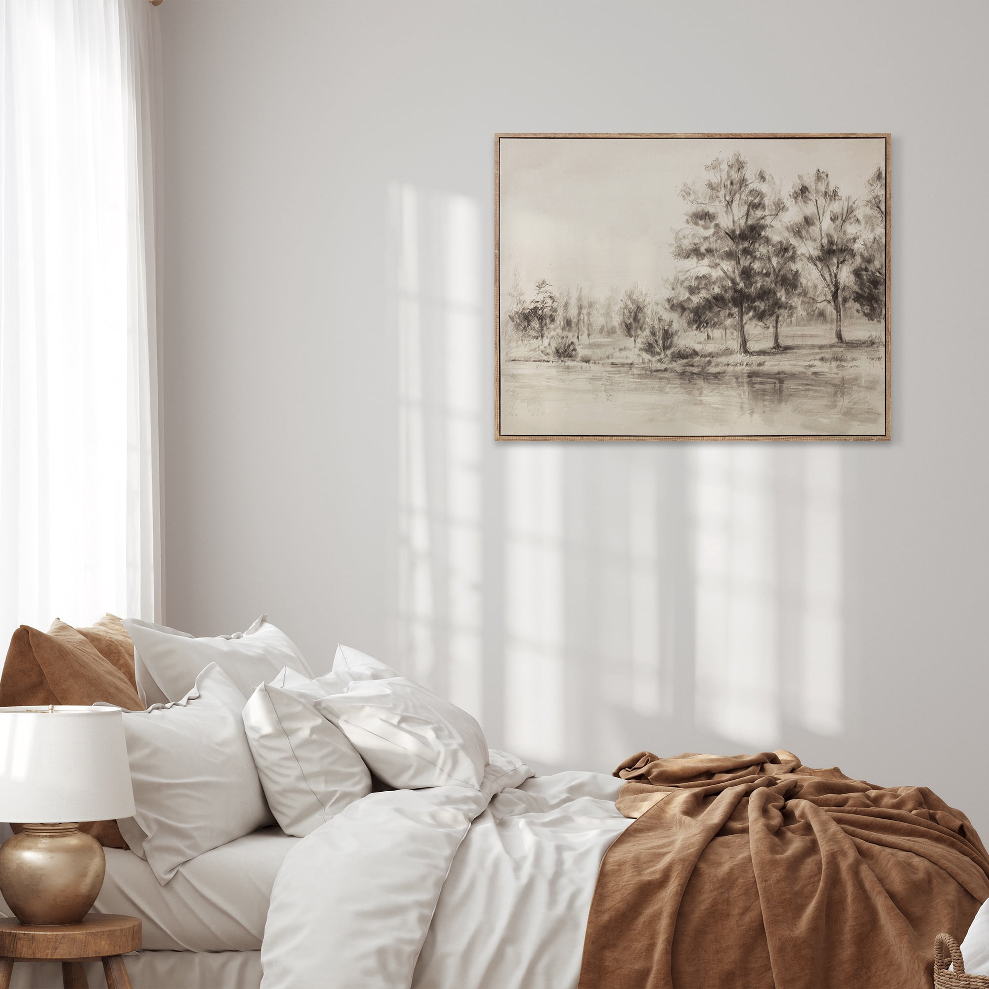 My Texas House Sepia Landscape Vintage Framed Art 36x28