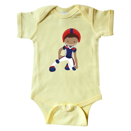 

Inktastic African American Boy Cute Boy American Football Gift Baby Boy Bodysuit