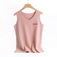 thumbnail image 2 of JDQJBZ Débardeur Sans Manches pour Femmes, Thermique, Couleur Unie, Col en V, Chaud, Superposition, Haut de sous-Vêtement, 2 of 5
