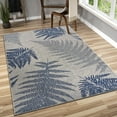 Lr Home 5' x 7' Gray and Blue Fallen Fern Outdoor Rug