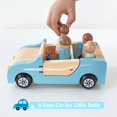 thumbnail image 3 of Pairpear Coche familiar de madera para muñecas Juguetes de madera Accesorios para muebles de casa de muñecas Juego para niños Juego de simulación preescolar Juguetes para vehículos Regalo para niños p, 3 of 5