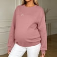 thumbnail image 5 of hoksml Maternity Nursing Sweatshirt Crew Neck Long Sleeve Pocket Adjustable Feeding Top for Pregnant Daily Soft, 5 of 9