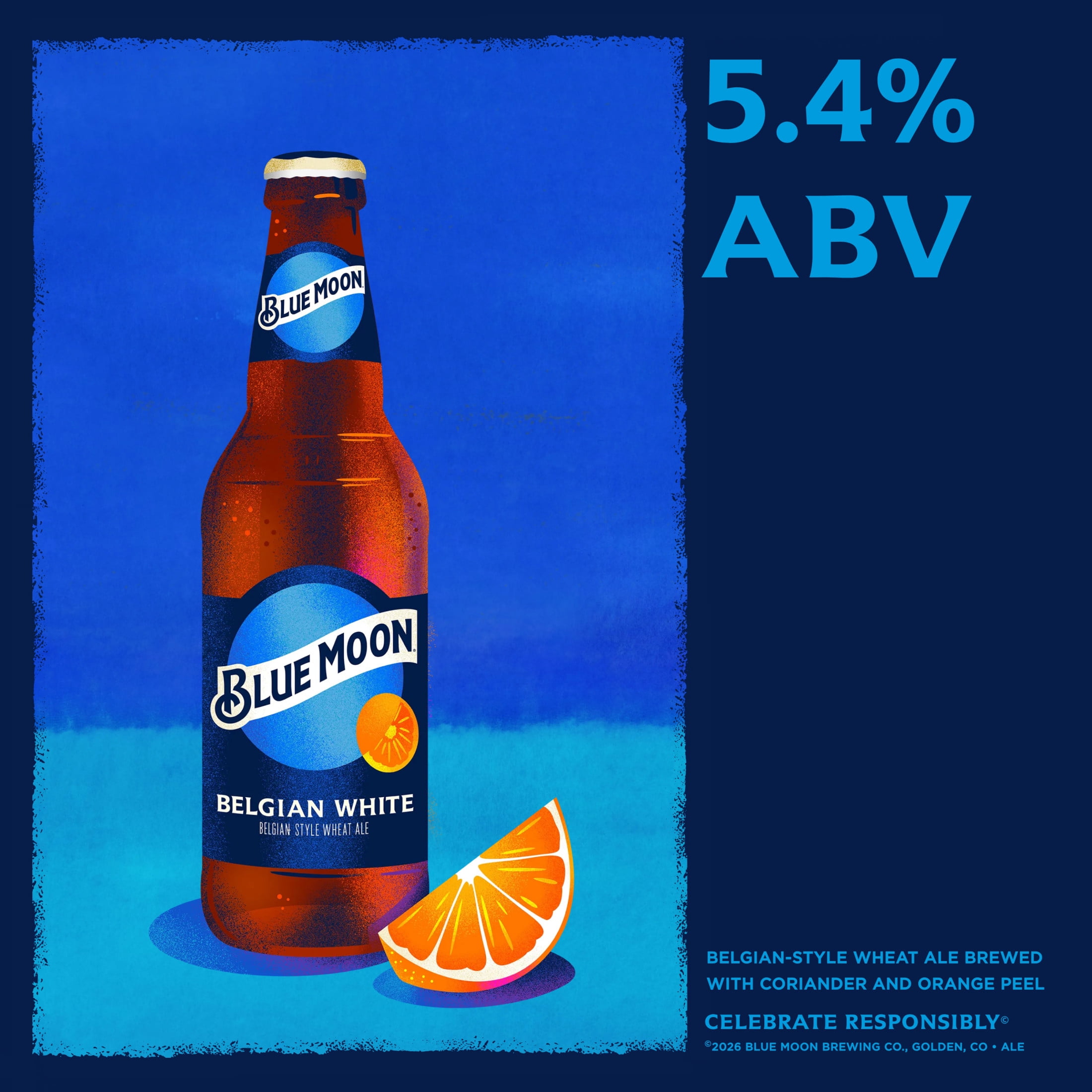 Blue Moon Belgian White Craft Beer, 12 Pack, 12 fl oz Aluminum Cans, 5.4% ABV