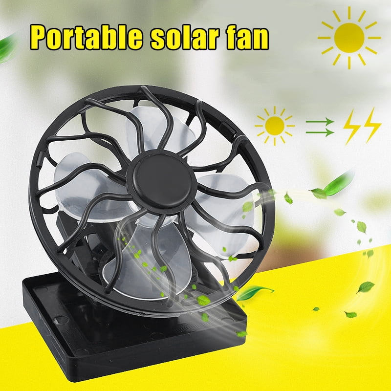 2x Solar Power Portable Fan Clip-on Cooler Travel Fan Outdoor Camping Hiking 