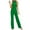 Green, variant on Riforla Women's Fashion Casual Sleeveless Standing Neck Slim Fit Bow Tie Straight Tube Long Jumpsuit Jumpsuits for Women Red M