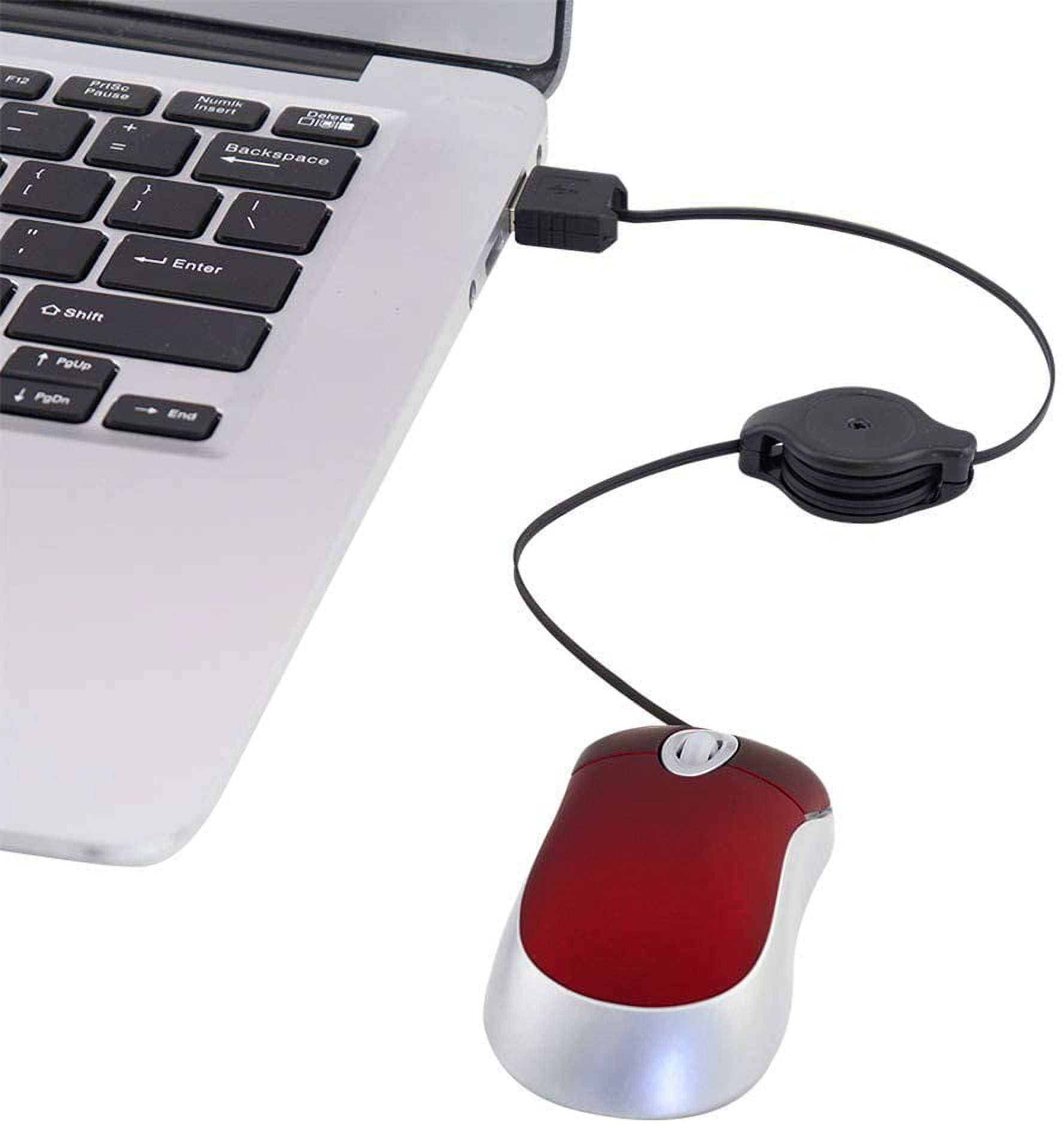 Mini USB Wired Mouse,Retractable Cable Tiny Small Mouse for 3-8