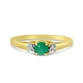 thumbnail image 6 of 14k Yellow Gold Round Emerald And Diamond Ring, 6 of 6
