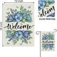 thumbnail image 2 of Welcome Spring Floral Flowers Decorative Garden Flag, Blue Pansy Lavender Butterfly Yard Outside Decorations, Summer Seasonal Outdoor Small Burlap Home Decor Double Sided 12 x 18, 2 of 6