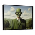thumbnail image 2 of Designart "Surrealist Portrait of a Green Man II" Abstract Framed Wall Art - Transitional Green Surrealism Entryway Framed Wall Art Print, 2 of 6