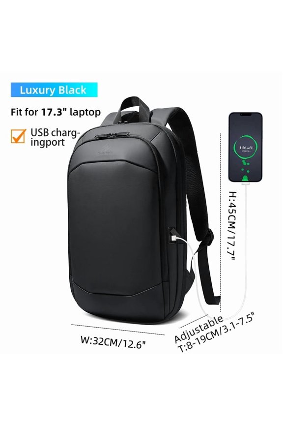 Heroic Knight Mens Laptop Backpack 17 Inch Business Backpack Expandable Travel Backpack Waterproof USB Charging Office Mochila