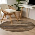 thumbnail image 4 of Round Rugs 3.3 Ft, Old Wooden Board Non Slip Area Rugs for Kitchen Bedroom Entryway, Country Farmhouse Wooden Planks Brown Washable Carpet Runner Rug Floor Mats for Bedroom Home Decor, 4 of 8
