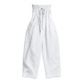 thumbnail image 6 of Women's Strapless Tube Jumpsuit, Adjustable Tie Front Bodice Wide Leg Outfit, Cotton Linen Blend Summer Casual Beachwear, Resort and Vacation Jumpsuit for Women​-White, 6 of 6