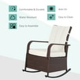 thumbnail image 3 of Outsunny PE Rattan Rocking Recliner with Footrest, Beige, 3 of 9
