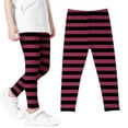 thumbnail image 6 of Frostluinai Halloween Striped Leggings Kids High Waist Stretch Yoga Workout Tight Color Block Cosplay Party Leggings for Girl 3-8Y, 6 of 7
