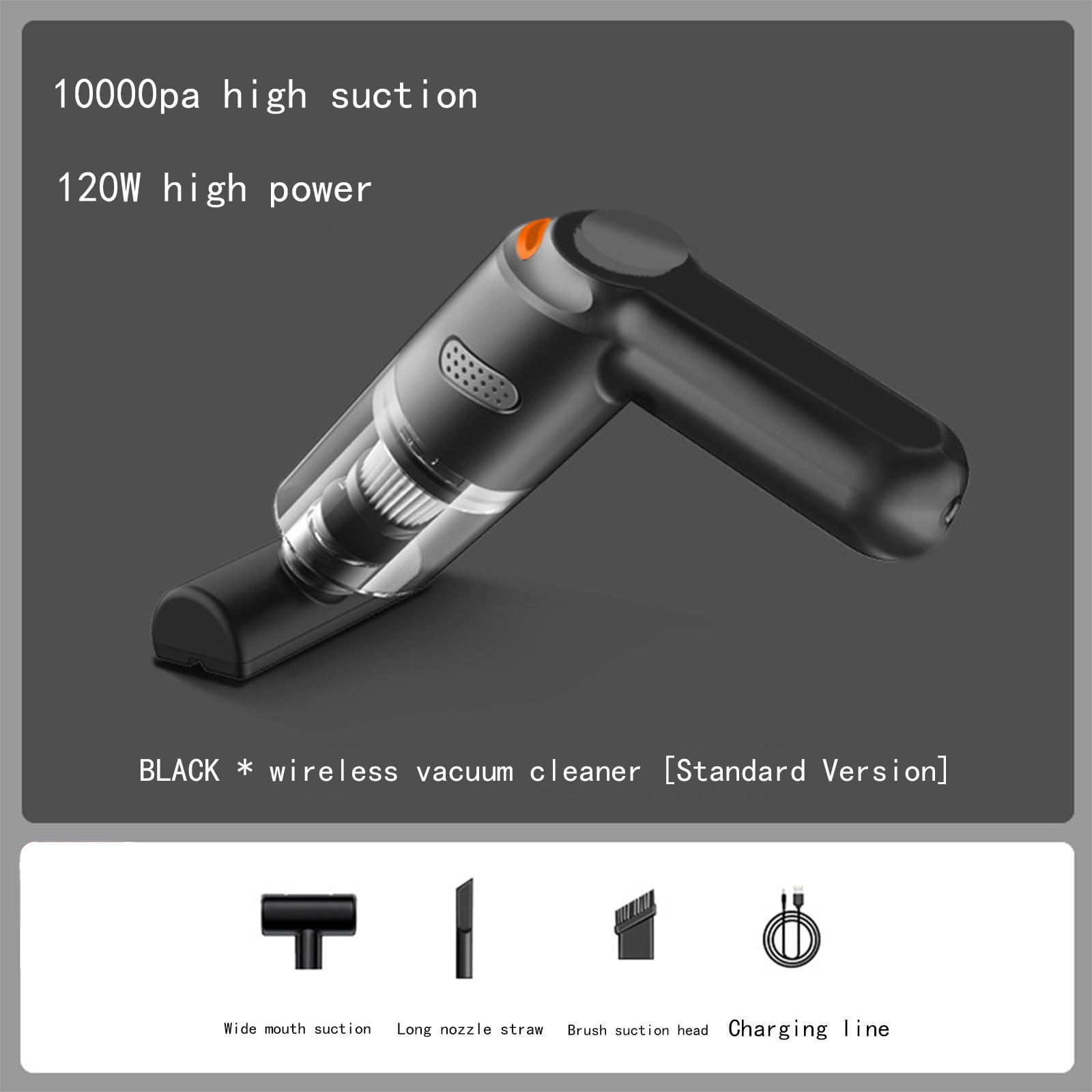 ZToonmas Car Vacuum Cleaner, 120W / 10000Pa Handheld Vacuum Cordless, Usb Rechargeable, 30Min Continuous Run Time , for Car Seat Cushion, Carpet