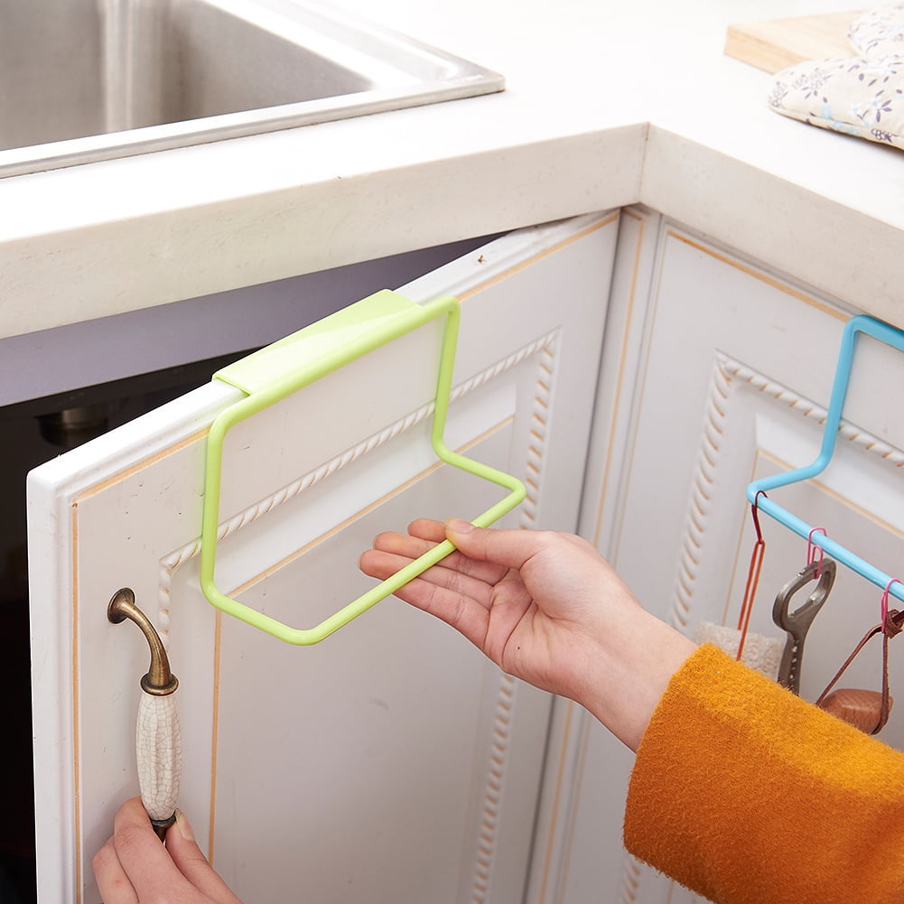 Leaveforme 4 PCS Towel Rack Hanging Holder Organizer Towel Bar Rack for Kitchen Bathroom Over The Door Cabinet Cupboard Hanger in Iraq at IQD 27418 Rating 5