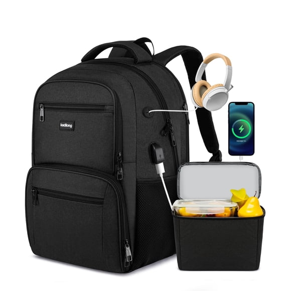 Mochila para portátil kadilong de 17.3 pulgadas con enfriador aislante, color negro