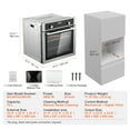 thumbnail image 6 of KFFKFF Single Wall Oven, 24" Electric Oven for Built-in Installation, Offers 9 Cooking Modes, 2.68 Cu.Ft Capacity, Includes Timer, 2800W Power, 6 of 9