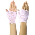 thumbnail image 5 of ToBeInStyle Women's Floral Lace Fingerless Gloves - One Size - Baby Pink, 5 of 6