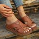 thumbnail image 4 of Mujeres Zapatillas de Verano de Moda Casual Versátil Playa Peep-Toe Abierto-Toe Cuña Tacones Zapatillas para la Primavera Y el Verano, 4 of 9