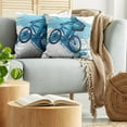 thumbnail image 5 of Ambesonne Sports Throw Pillow Cover 2 Pack, Bicyclist Color Splashes, 18", Blue Aqua Pale Green, 5 of 7