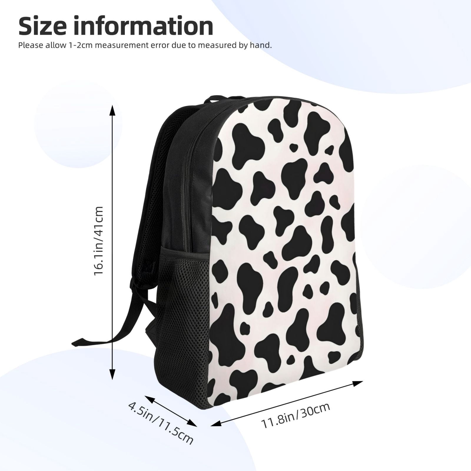Single Side Full Backpack 16.1×11.8×4.5in Large Capacity Breathable Shoulder Belt Leisure Simple And Strong Bearing Capacity Simple Cow-Print Pattern1_4