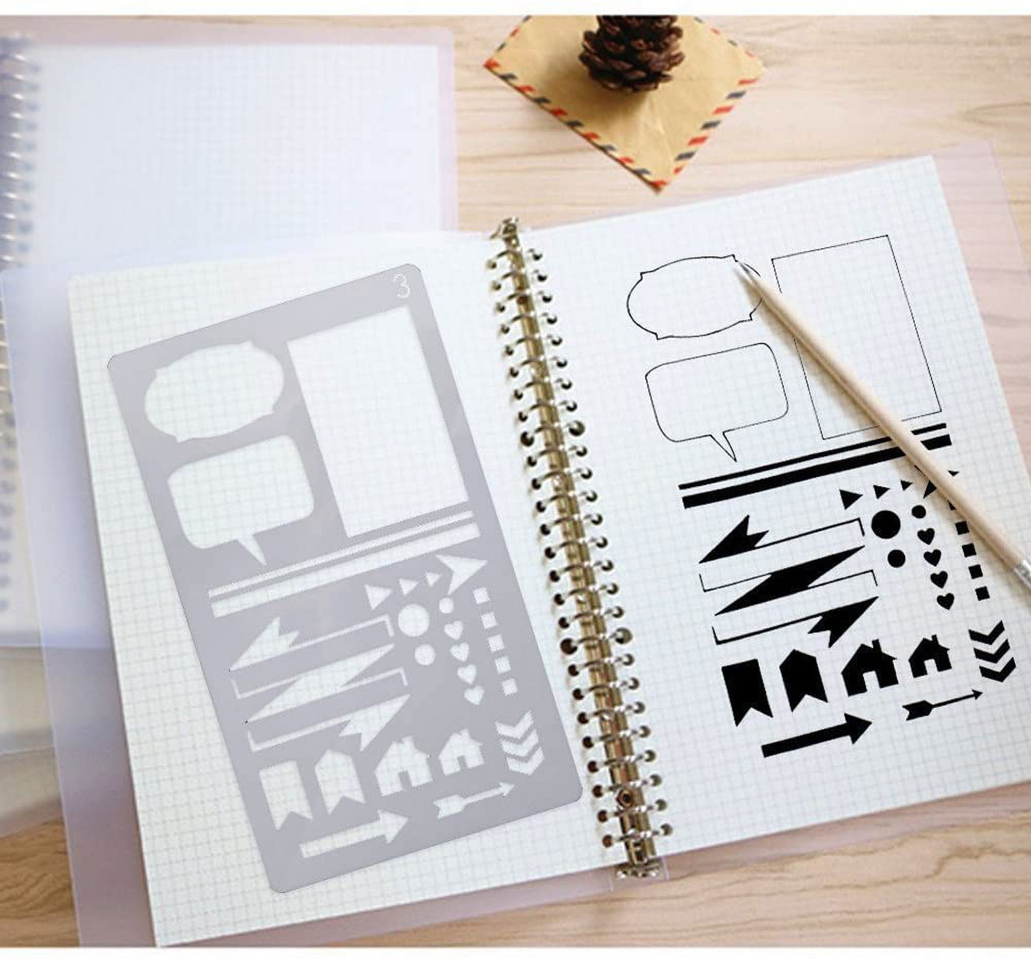 Drawing stencil. For bullet planner €1