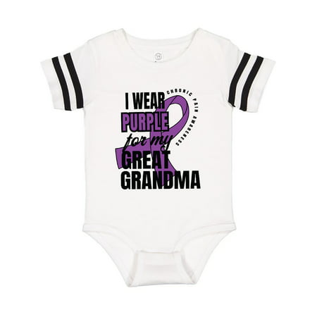 

Inktastic Chronic Pain I Wear Purple For My Great Grandma Gift Baby Boy or Baby Girl Bodysuit