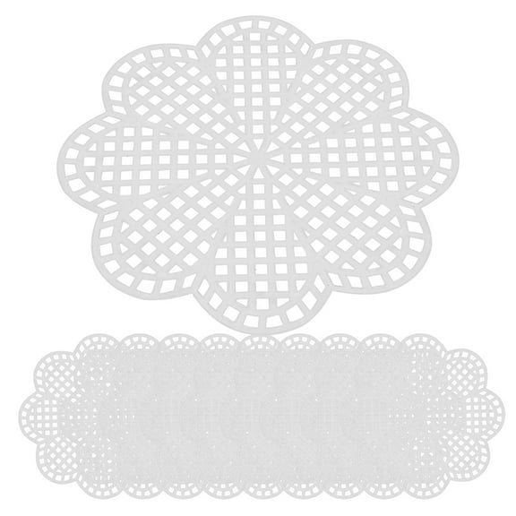 IDEANATEGRATE 10Pcs Crochet Knitting Sheets White Plastic Grid for Yarn Diy Crafting Handicraft Enthusiasts 3.07X3.07X0.08in