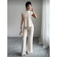 thumbnail image 2 of EASYBRA Women Casual Ribbed Two Piece Outfit Short Sleeve T Shirt and Long Pants Lounge Set Comfortable Everyday Fashion, 2 of 8