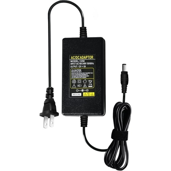 TRAHOO-EverBright 12V 5A Power Supply DC/AC Power Adapter Converter 5 Amp Transformer 100V -240V AC to 12V DC for LED Strip Light