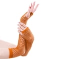 thumbnail image 3 of Hontri Gloves Mittens in Sale, Fishnet Gloves, Elastic Mesh Mid-Length Gloves, Stage Performance Costumes with Drag Props, Sexy Half-Finger Gloves 0 Orange, 3 of 3